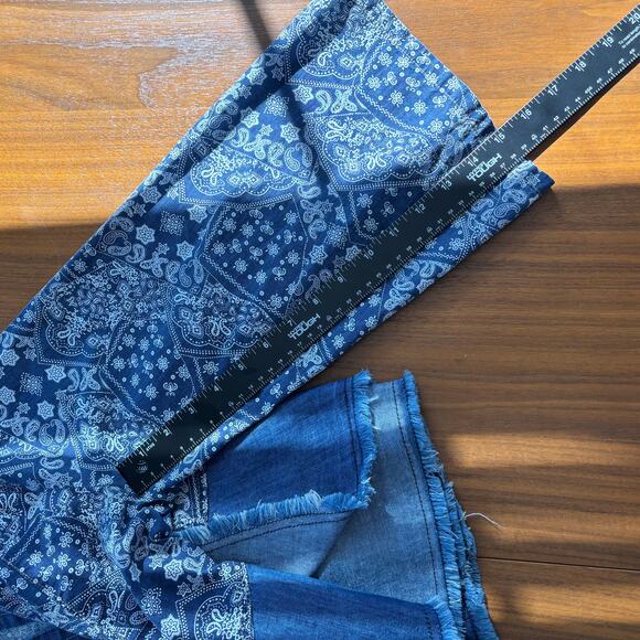 ee:some Los Angeles Oversized Denim Jacket 100% Cotton Paisley Blue Western M - Picture 7 of 7